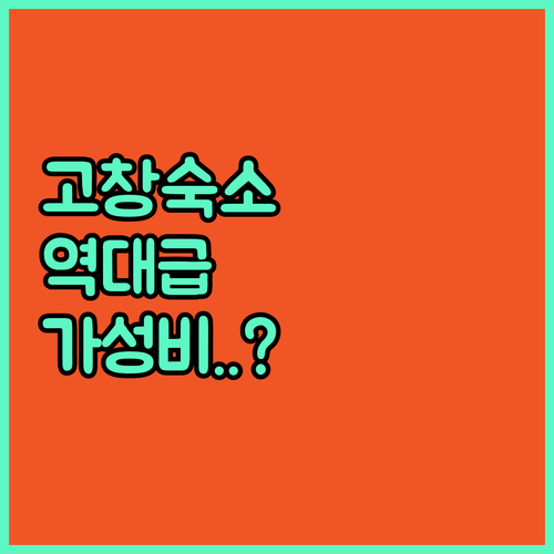 전북 고창 숙소 추천 리스트 위치 가성비 청결도 분석 및 실제 후기