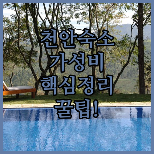 천안 역세권 숙소 추천 5곳 비교 분석 후기 가성비 프리미엄 시설 총정리