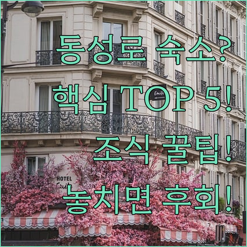 대구 동성로 숙소 추천 TOP 5 위치 장점 후기 분석 조식 시설 알아보기
