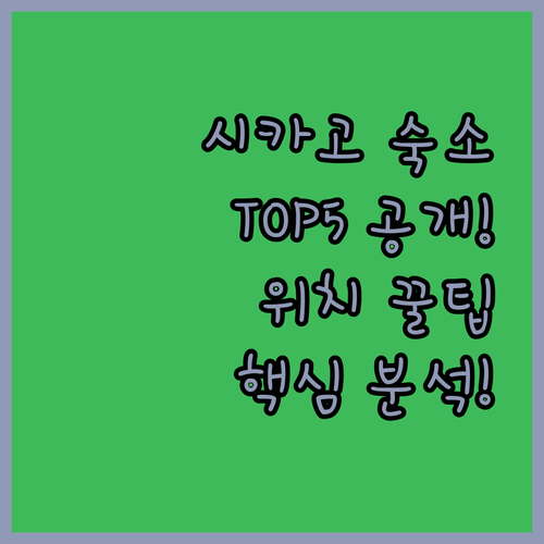 시카고 숙소 추천 TOP 5 위치 장점 후기 분석 조식 시설 알아보기